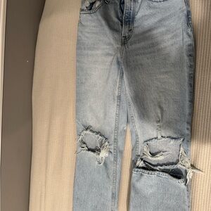 Abercrombie & Fitch Light Blue Distressed Boyfriend Jeans
